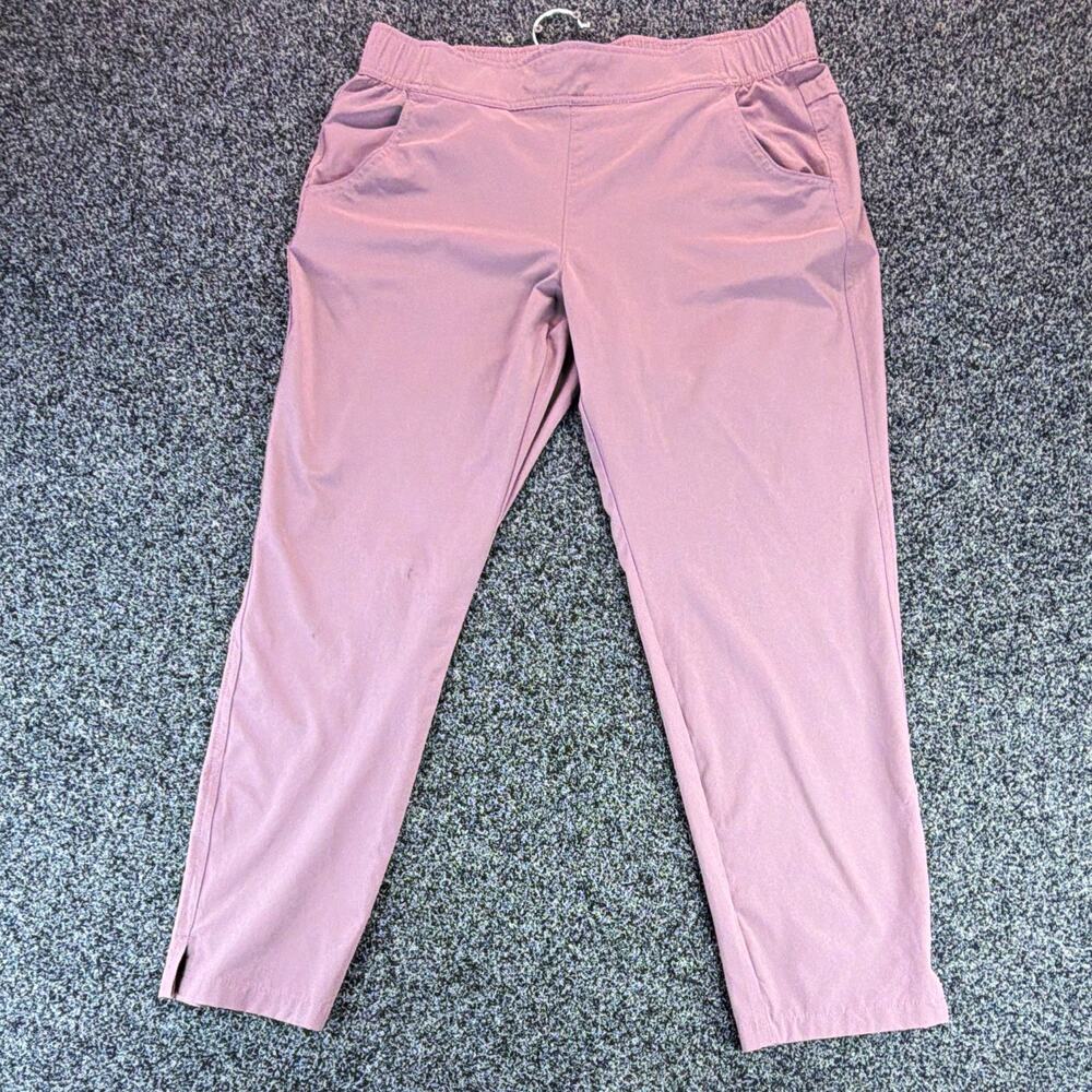 Eddie Bauer Traveler Ankle Pant Women’s M Purple Pull-On Stretch Pockets 24"